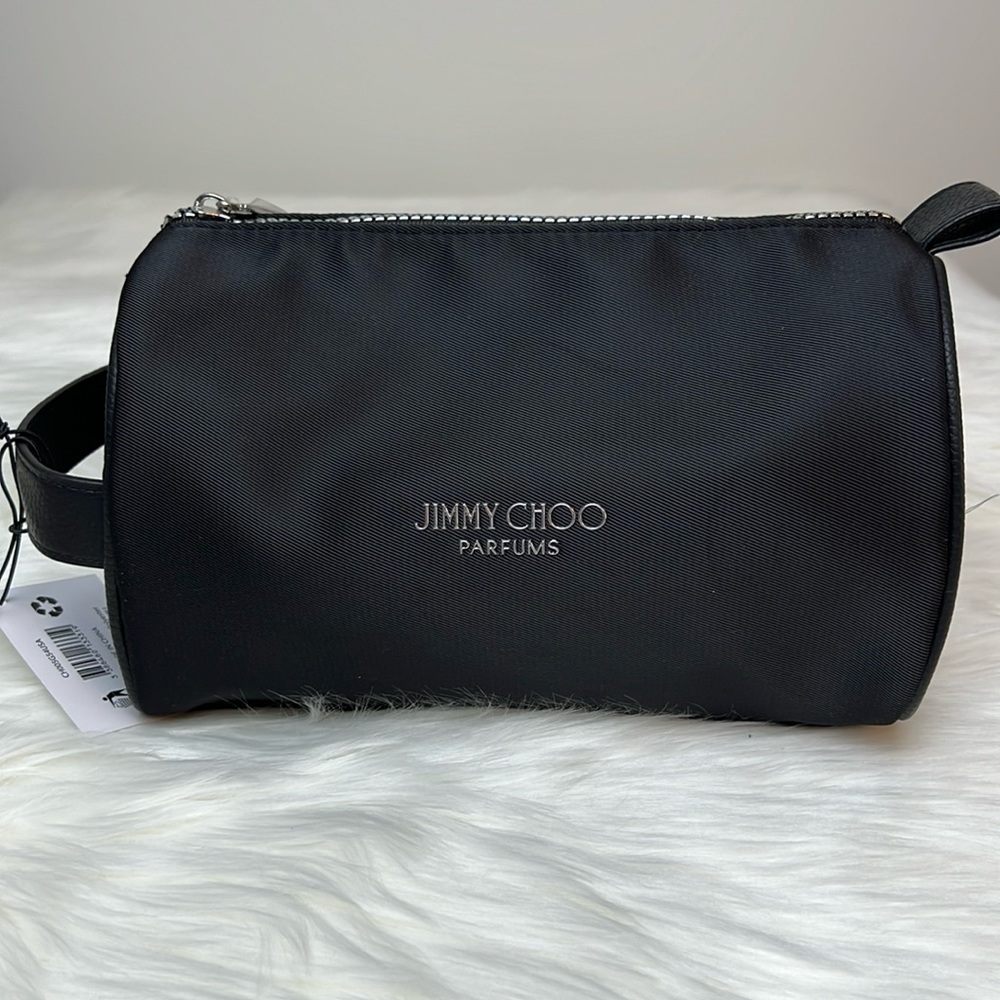 NWT Jimmy Choo Black Toiletry Pouch Dopp Bag Cosmetics Bag MakeUp Bag Man Bag